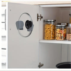 Adjustable Cabinet Pot Lid Holder Wall Mounted Organizer Rack