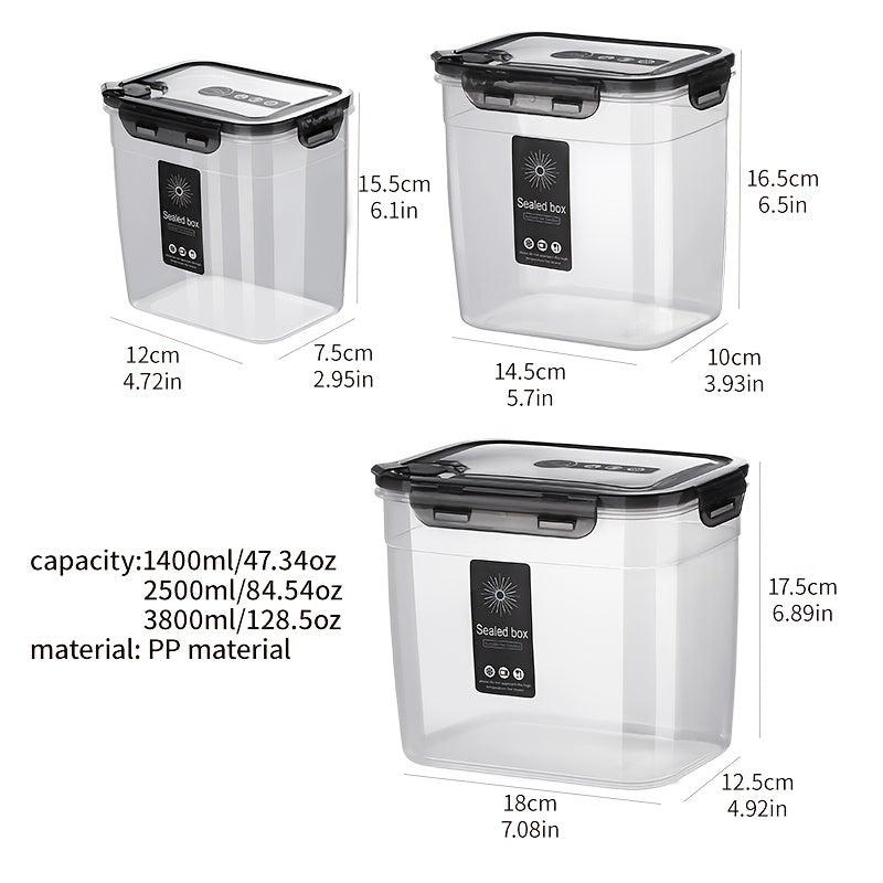 3pcs Airtight Food Storage Jar Container Bpa Free Plastic Spic