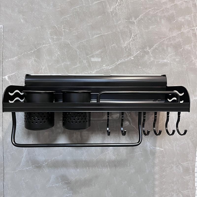 Wall Mounted Spice Rack Aluminum Hanging Storage Kitchen Organizer
