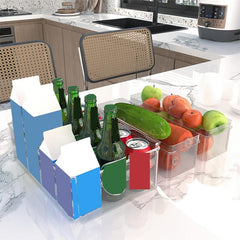 Set Of 7 Fridge Organizers Stackable Refrigerator Organizers With Lids BPA Fruit
