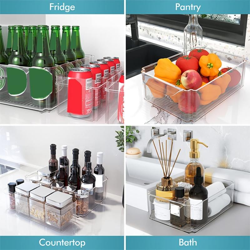 Set Of 7 Fridge Organizers Stackable Refrigerator Organizers With Lids BPA Fruit