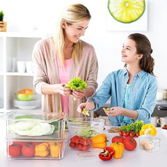 Set Of 7 Fridge Organizers Stackable Refrigerator Organizers With Lids BPA Fruit