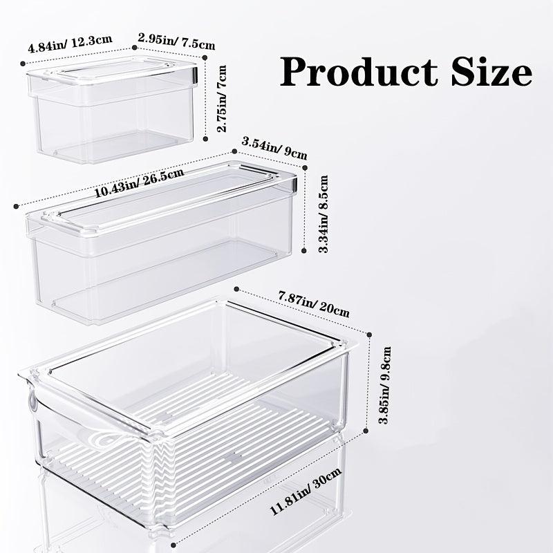 Set Of 7 Fridge Organizers Stackable Refrigerator Organizers With Lids BPA Fruit