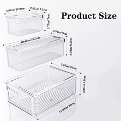 Set Of 7 Fridge Organizers Stackable Refrigerator Organizers With Lids BPA Fruit