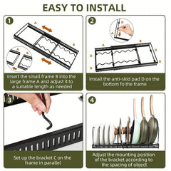 Adjustable Pot Rack Dividers Organizer