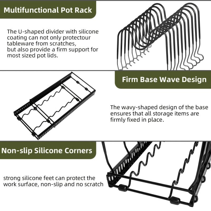 Adjustable Pot Rack Dividers Organizer
