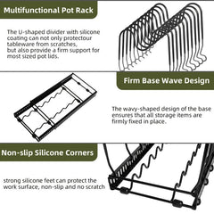 Adjustable Pot Rack Dividers Organizer