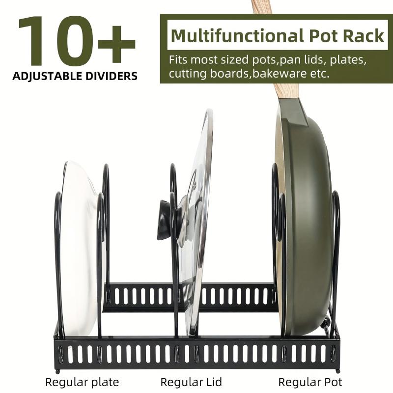 Adjustable Pot Rack Dividers Organizer