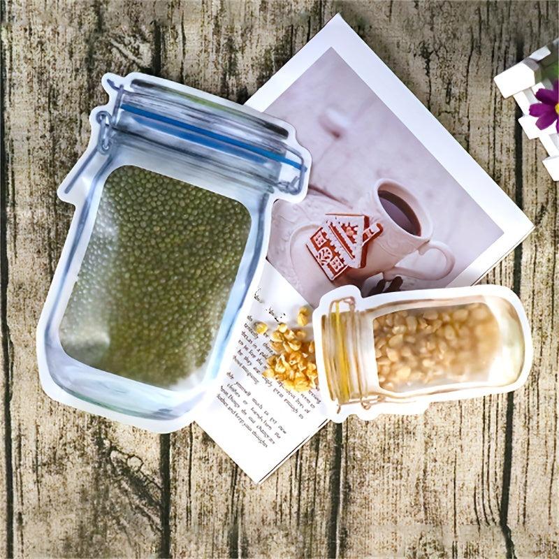 12pcs Mason Jar Zipper Bag Reusable Food Storage Pouch for Snacks & More