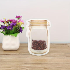12pcs Mason Jar Zipper Bag Reusable Food Storage Pouch for Snacks & More
