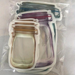 12pcs Mason Jar Zipper Bag Reusable Food Storage Pouch for Snacks & More