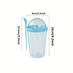 Overnight Oats Container with Lid and Spoon