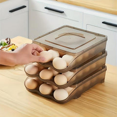 Transparent Plastic Egg Rack for Refrigerator Large Capacity Egg Organizer