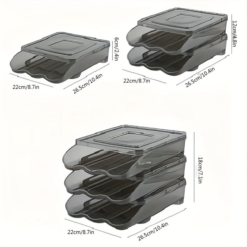 Transparent Plastic Egg Rack for Refrigerator Large Capacity Egg Organizer