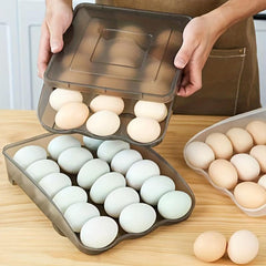 Transparent Plastic Egg Rack for Refrigerator Large Capacity Egg Organizer