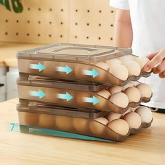 Transparent Plastic Egg Rack for Refrigerator Large Capacity Egg Organizer