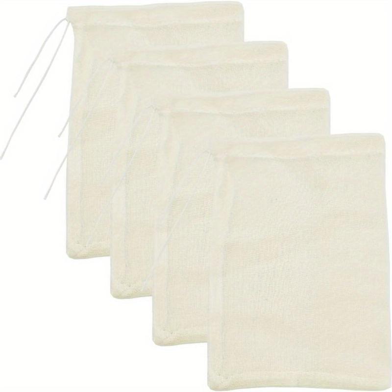 4 Large Cheesecloth Bags for Straining Cold Brew Coffee Nut Milk Tea