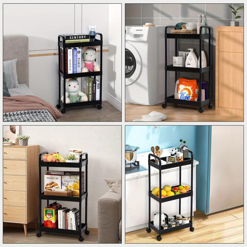Narrow Sink Storage Rack Floor layer Small Storage Strolley Kitchen Organizer