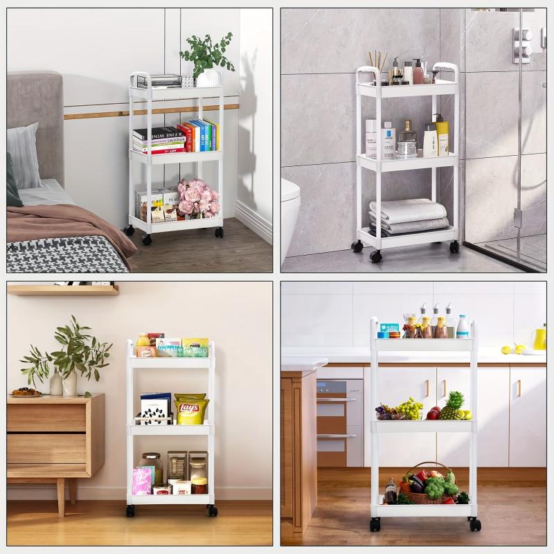 Narrow Sink Storage Rack Floor layer Small Storage Strolley Kitchen Organizer