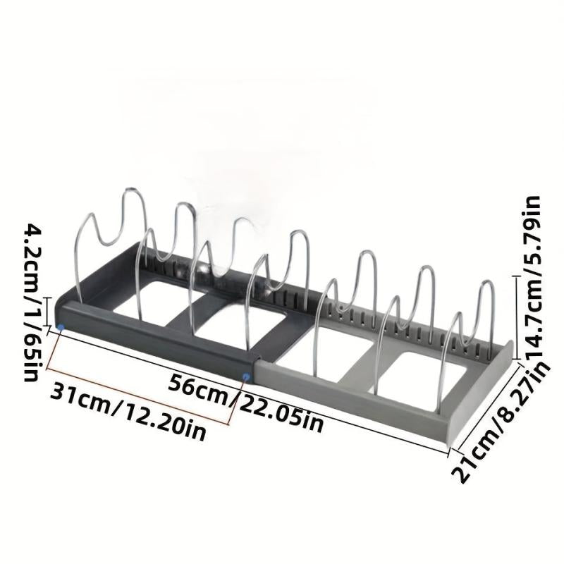 Plate Organizer For Kitchen Countertop Retractable Pot Lid Stand Shelf