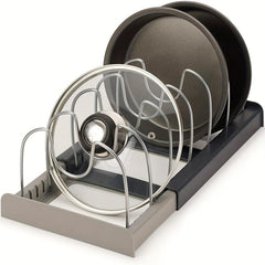 Plate Organizer For Kitchen Countertop Retractable Pot Lid Stand Shelf