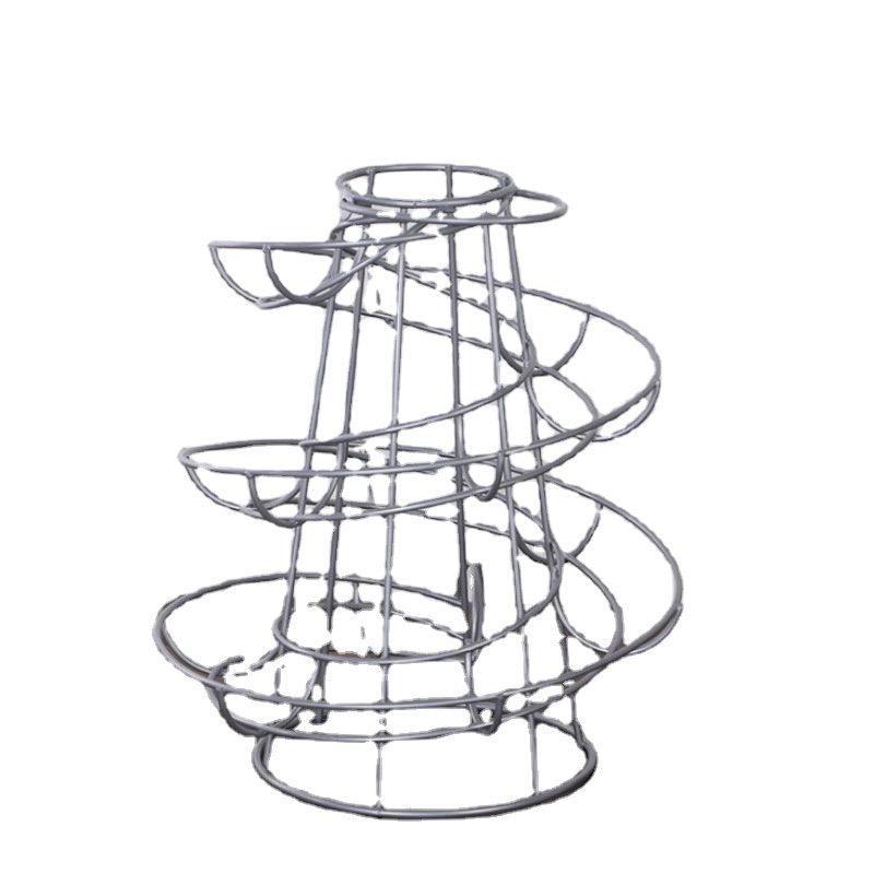 Spiral Egg Basket Metal Egg Holder Organizer