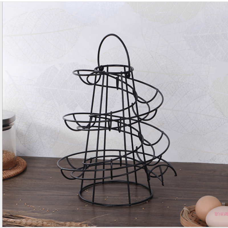 Spiral Egg Basket Metal Egg Holder Organizer