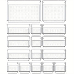 16Pcs Kitchen Utensils Storage Tray Set Drawer Organizer Desk Dividers