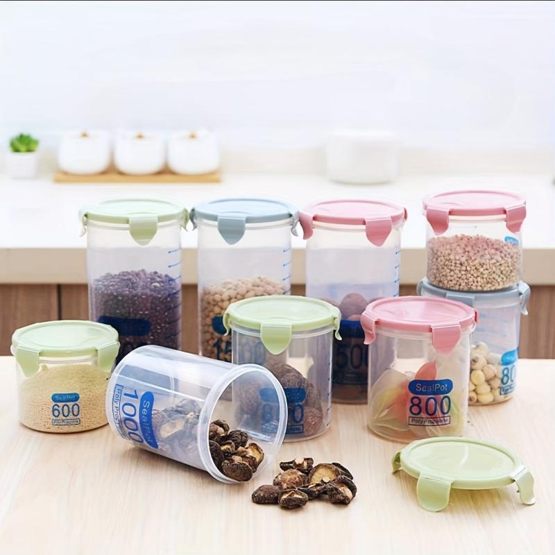 Airtight Food Storage Container With Lid Candy Jars Biscuit Tea Can