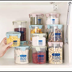 Airtight Food Storage Container With Lid Candy Jars Biscuit Tea Can
