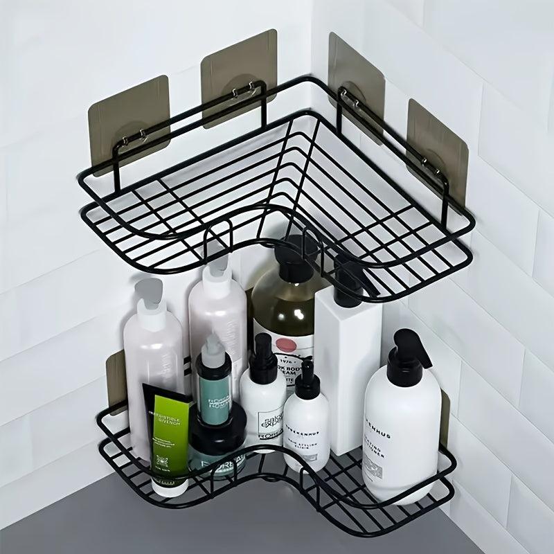 2pcs Corner Shower Caddy Adhesive Rust Proof Shower Shelf
