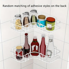 2pcs Corner Shower Caddy Adhesive Rust Proof Shower Shelf