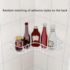 2pcs Corner Shower Caddy Adhesive Rust Proof Shower Shelf