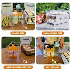 Refrigerator Egg Holder Tray with Lid Clear Countertop Dispenser Fridge Egg Tray