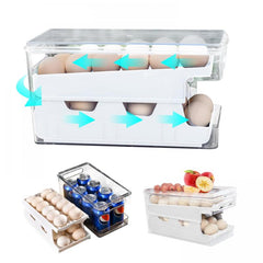 Refrigerator Egg Holder Tray with Lid Clear Countertop Dispenser Fridge Egg Tray