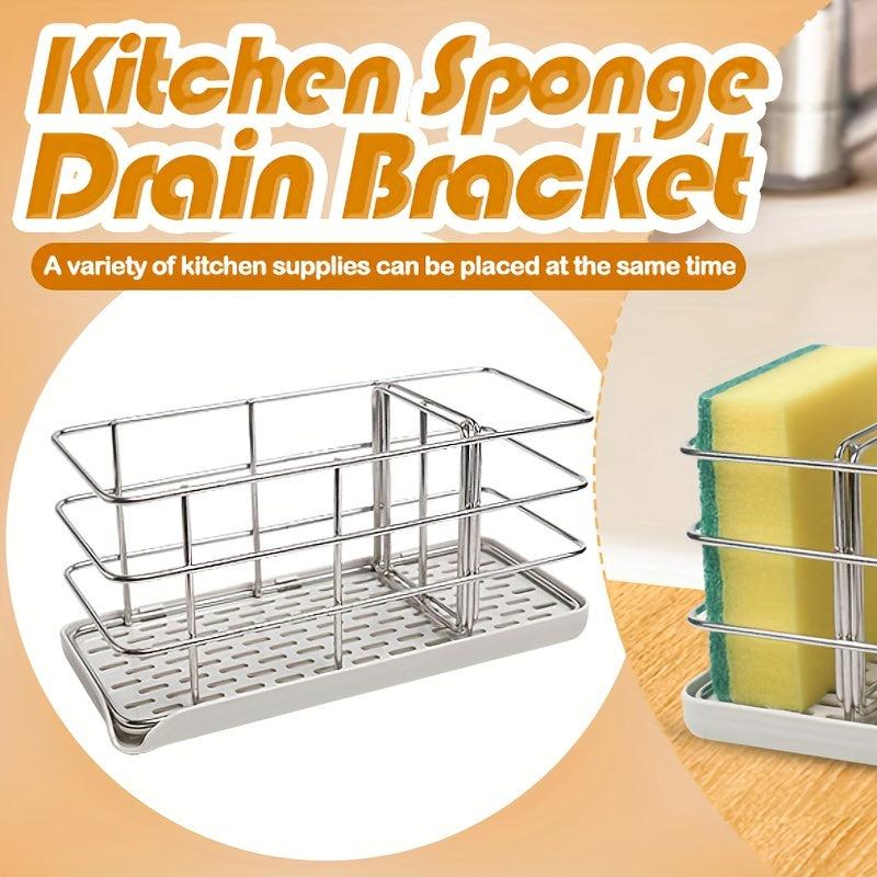Adjustable Stainless Steel Sponge Holder for Kitchen Sink Hanging Caddy