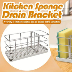 Adjustable Stainless Steel Sponge Holder for Kitchen Sink Hanging Caddy