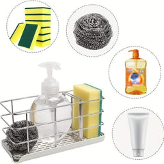 Adjustable Stainless Steel Sponge Holder for Kitchen Sink Hanging Caddy