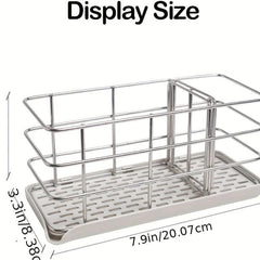 Adjustable Stainless Steel Sponge Holder for Kitchen Sink Hanging Caddy