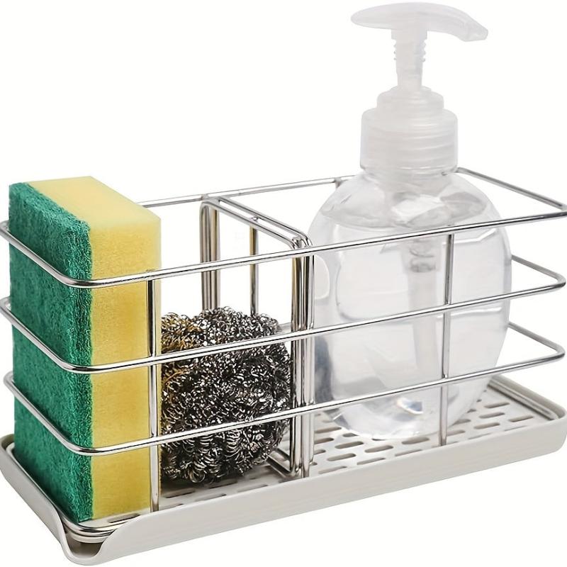 Adjustable Stainless Steel Sponge Holder for Kitchen Sink Hanging Caddy
