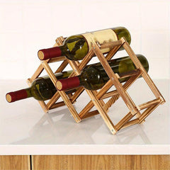 Wooden Wine Rack Pine Foldable Drink Bottle Storage Organizer