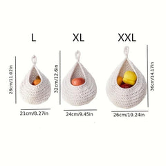 3pcs Fruit Hammock Bag Kitchen Wall Hanging Basket Bird's Nest Wall Basket