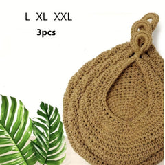 3pcs Fruit Hammock Bag Kitchen Wall Hanging Basket Bird's Nest Wall Basket