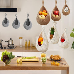 3pcs Fruit Hammock Bag Kitchen Wall Hanging Basket Bird's Nest Wall Basket