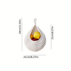 3pcs Fruit Hammock Bag Kitchen Wall Hanging Basket Bird's Nest Wall Basket