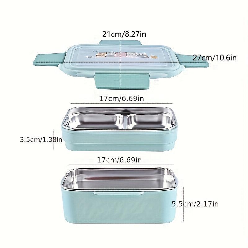 Stainless Steel Lunch Box Grids Office Bento Box Leakproof Food Container