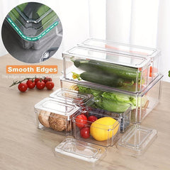 7 Stackable Fridge Organizers with Lids, BPA-Free Fruit Storage Containers