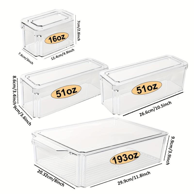 7 Stackable Fridge Organizers with Lids, BPA-Free Fruit Storage Containers