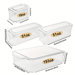 7 Stackable Fridge Organizers with Lids, BPA-Free Fruit Storage Containers