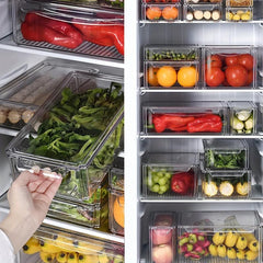 7 Stackable Fridge Organizers with Lids, BPA-Free Fruit Storage Containers